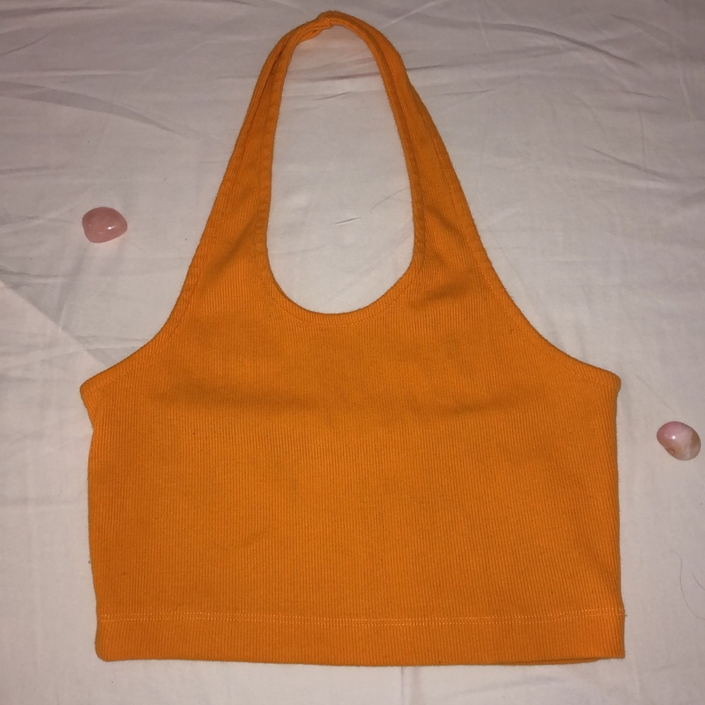 Mustard Yellow Halter Crop Top